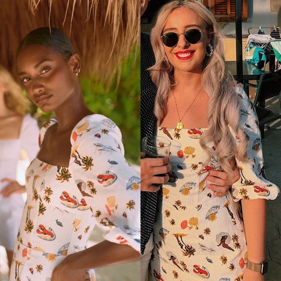 ❗️SOLD❗️Reformation Hampstead Linen Dress Tropez - Picture 6 of 10